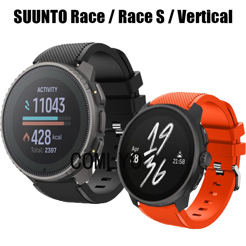 สําหรับ SUUNTO Race 2 S แนวตั้ง RUN สายนาฬิกาซิลิโคนกีฬาสายรัดข้อมือนุ่มผู้หญิงผู้ชาย Band