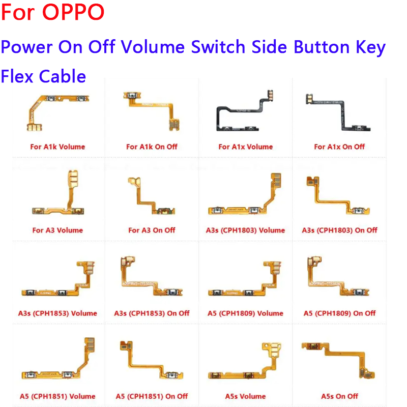 เปิดปิด Mute Switch ควบคุมปุ่มปรับระดับเสียงปุ่ม Flex สําหรับ OPPO A1k A1x A3 A3s A5 A5s อะไหล่ทดแทน