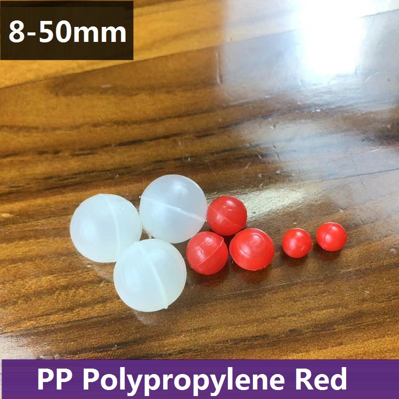 Pp Hollow Ball 8-50 มม.Pylene Hollow ลูกบอลพลาสติกสีแดง/สีขาว Ball ระดับน้ําตัวบ่งชี้ Ball PP Polypropylene Hollow Suspension ลูกบอลพลาสติก-5/10/20/40 ชิ้น