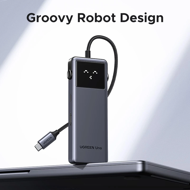 Ugreen Uno 6-in-1 HUB 4K@60Hz 10Gbps Robot HUB PD100W อะแดปเตอร์ USB C HDMI Type C thumbnail 9