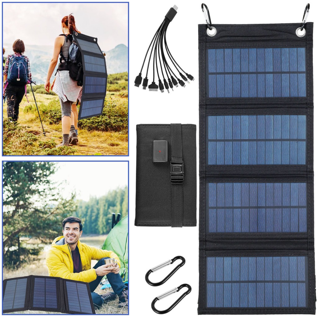 1/2/3ชิ้น เครื่องชาร์จแบบพับแผงโซลาร์เซลล์ 100W IP65 เครื่องชาร์จพลังงานแสงอาทิตย์ USB