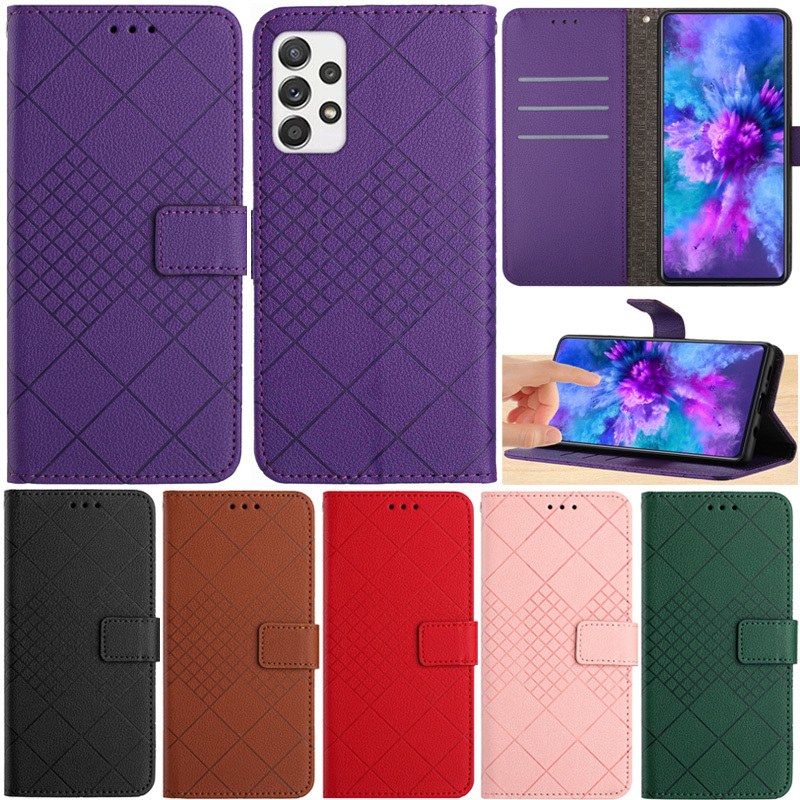 SAMSUNG หรูหราสําหรับsamsung Galaxy M54 M34 A15 A25 A13 A53 A33 A73 A23 A52 A52S A72 5G A03 A04S A05S A52 A72 A23 A13 A15 4GฝาครอบหนังPUกรณี