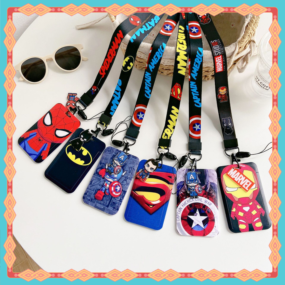 ใหม่ Marvel Superhero Multifunctional Halter ผู้ถือบัตร Long Rope ป้ายชื่อผู้ถือบัตร ID ผู้ถือบัตรที่สะดวก บัตรประจำตัวประชาชน บัตรธนาคาร บัตรรถบัส บัตรควบคุมการเข้าถึง ผู้ถือบัตรนักเรียน ทำงาน