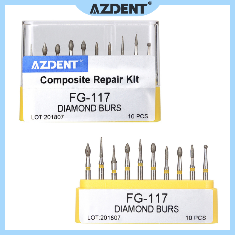 10ชิ้น | Dental Diamond Bur FG ชุดซ่อมคอมโพสิต FG-117