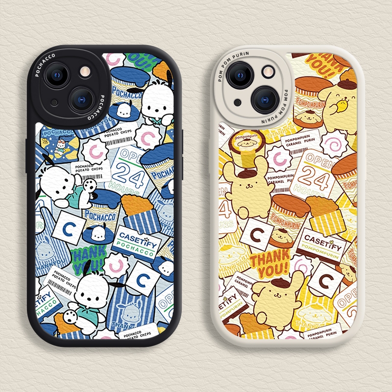 เคส iPhone สําหรับ 15 / 14 / 13 / 12 / 11 Promax Pochacco & PomPomPurin ปลอกอ่อนสําหรับ iPhone 7 / 8 Plus / X / XR / Xs Max Cover