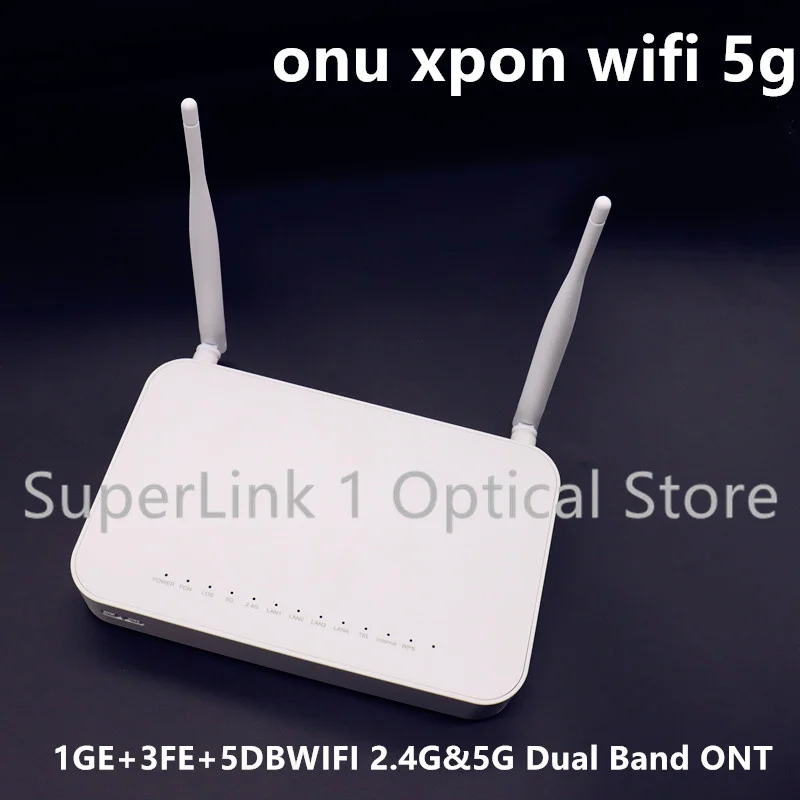 ใหม่ ou xpon com wifi 5g Dual-band XPON Upc ONT 1GE+3FE+5DB WIFI 2.4G&5G Dual Band FTTH Optical fibe