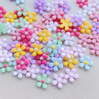 ยี่ห้อใหม่ 100 ชิ้น 3ง ดอกไม้รูปแบบเรซิ่นตกแต่งเล็บ ทําเอง