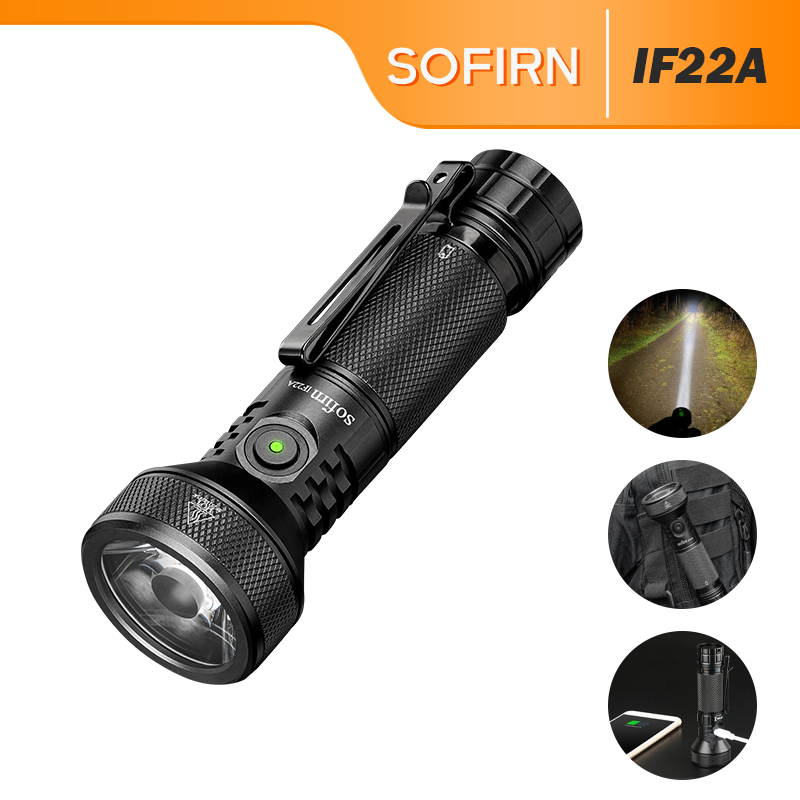 Sofirn IF22A 3A ชาร ์ จ 2100 ลูเมนไฟฉายที ่ มีประสิทธิภาพ Luminus SFT40 ไฟฉาย LED โยน 700 เมตร