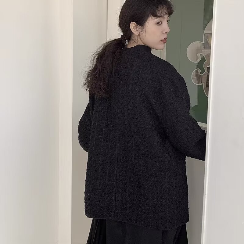 เวอร์ชั่นเกาหลี Niche Retro Collarless สูทผู้ชายออกแบบแฟชั่น High-End เสื้อผู้ชาย m-3xl