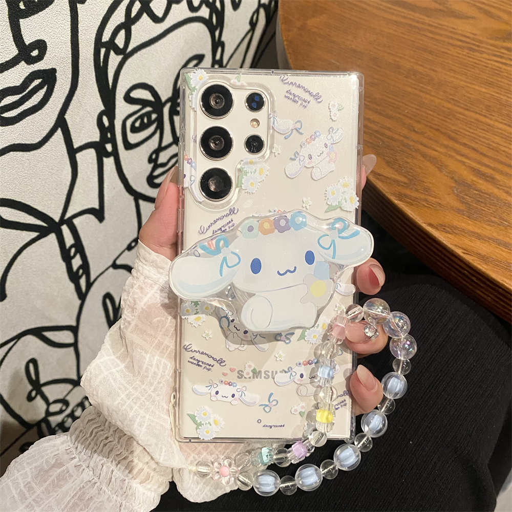 การ์ตูน น่ารัก Cinnamoroll วงเล็บ เชือกมือ เคส Samsung Galaxy S24 S23 Ultra S21 S23 FE S22Ultra S20 FE S21 S22 S24 Plus + S21Ultra S20Ultra Note20 Ultra Note10 Plus Note10Lite A55 A54 A53 A52 A35 A34 A33 A23 A25 A24 โปร่งใส นุ่ม เคส