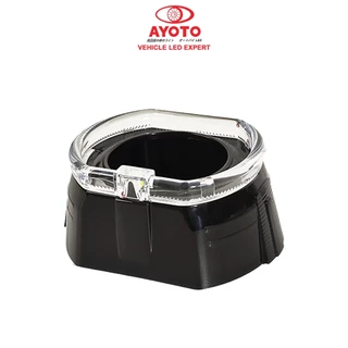 AYOTO 2.5 INCH bi led projector lens shroud cover universal halo angel eye bmw slim crystal dual DRL mode Custom upgrade retrofit DIY for car motorcycle scooter headlight headlamp bulb12V durable