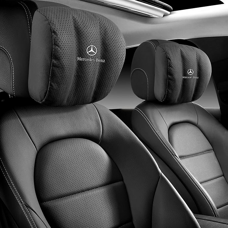 1/2 Pcs Breathable หนังรถที่นั่ง Rest เบาะ Headrest รถคอหมอนสําหรับ Mercedes Benz E200 Glk Gls Gle30