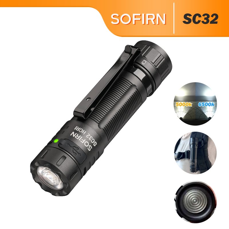 Sofirn SC32 ไฟฉาย LED Super Bright 2000 Lumen SST40 ไฟ LED USBC ชาร์จน้ําทนขับเคลื่อนโดย 18650 แบตเตอรี่