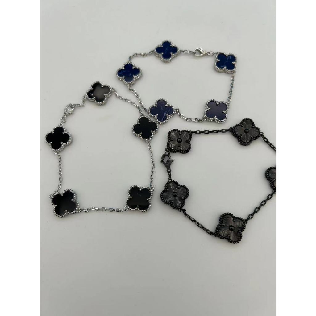 V an Cle ef Arp els Vintage Alhambra Bracelet สีเงิน 5 ลาย แม่มุก