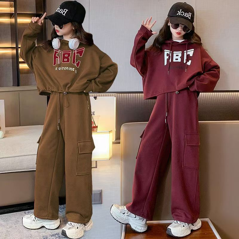 【สปอต】 3-14 ปี ชุดเด็กผู้หญิง , เด็ก Hoodie , ชุดกีฬา , ฤดูใบไม้ผลิและฤดูใบไม้ร่วงยอดนิยม , ชุดเด็กผู้หญิงใหม่ , ชุดลำลอง