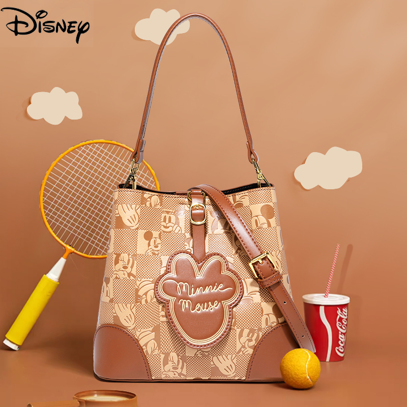 กระเป๋าสะพายสไตล์ Disney Tote Bag ลายมิกกี้เมาส์ แฟชั่นน่ารัก กระเป๋าถือสุภาพสตรี กระเป๋าสะพายหนัง PU กระเป๋าอังกฤษสมัยใหม่ย้อนยุค