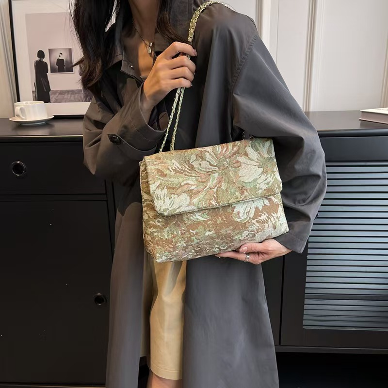 [GHGl] Monet Oil Painting Bag Female Bag Large Capacity Handbag Simple All-Match One-Shoulder Tote Bag