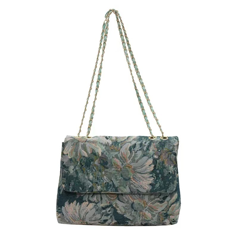 [GHGl] Monet Oil Painting Bag Female Bag Large Capacity Handbag Simple All-Match One-Shoulder Tote Bag