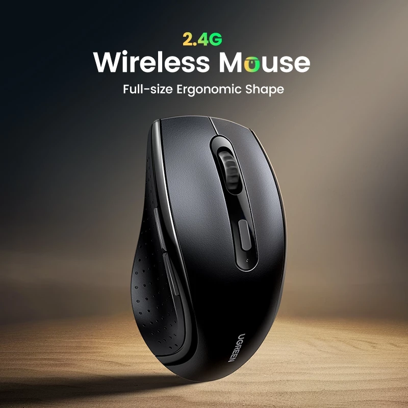 Ugreen เมาส์ไร้สาย 2.4G Full-size Ergonomic Design 800/1200/1600 DPI 6 ปุ่มเสียงต่ําคลิก 10M Transmit เข้ากันได้กับ Windows 11/10/8.1/7 mac OS Linux thumbnail 3