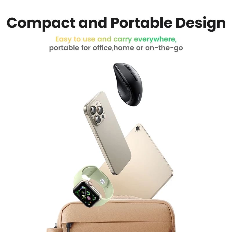 Ugreen เมาส์ไร้สาย 2.4G Full-size Ergonomic Design 800/1200/1600 DPI 6 ปุ่มเสียงต่ําคลิก 10M Transmit เข้ากันได้กับ Windows 11/10/8.1/7 mac OS Linux thumbnail 9