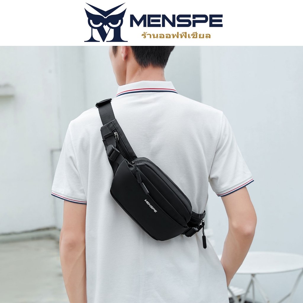 Menspe ผู้ชายกระเป๋าคาดหน้าอกเอวแพ็คกระเป๋าข้ามร่างกายกระเป๋า Messenger กระเป๋าแฟชั่นกันน้ํา