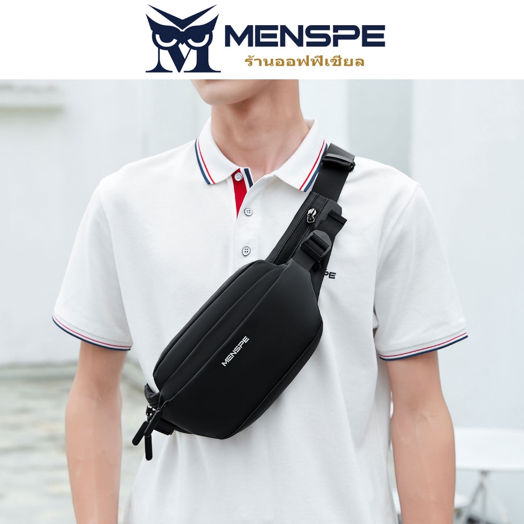 Menspe ผู้ชายกระเป๋าคาดหน้าอกเอวแพ็คกระเป๋าข้ามร่างกายกระเป๋า Messenger กระเป๋าแฟชั่นกันน้ํา
