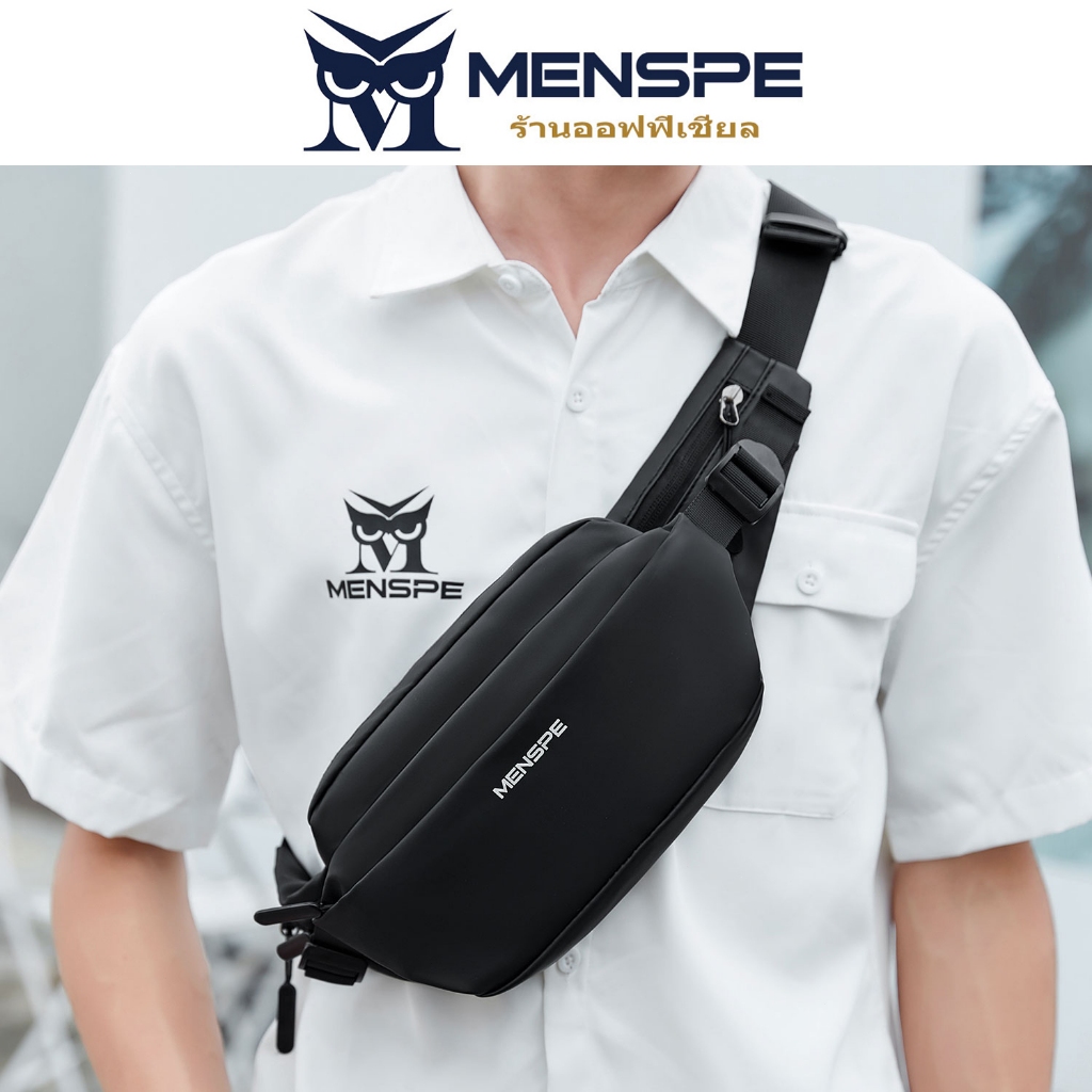 Menspe ผู้ชายกระเป๋าคาดหน้าอกเอวแพ็คกระเป๋าข้ามร่างกายกระเป๋า Messenger กระเป๋าแฟชั่นกันน้ํา