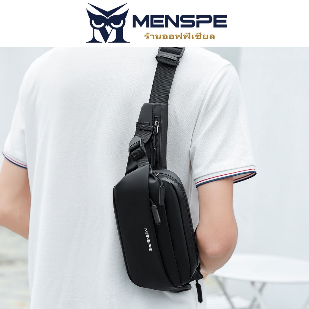 Menspe ผู้ชายกระเป๋าคาดหน้าอกเอวแพ็คกระเป๋าข้ามร่างกายกระเป๋า Messenger กระเป๋าแฟชั่นกันน้ํา