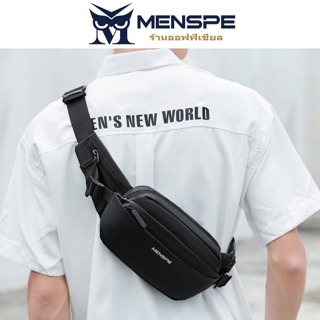 Menspe ผู้ชายกระเป๋าคาดหน้าอกเอวแพ็คกระเป๋าข้ามร่างกายกระเป๋า Messenger กระเป๋าแฟชั่นกันน้ํา