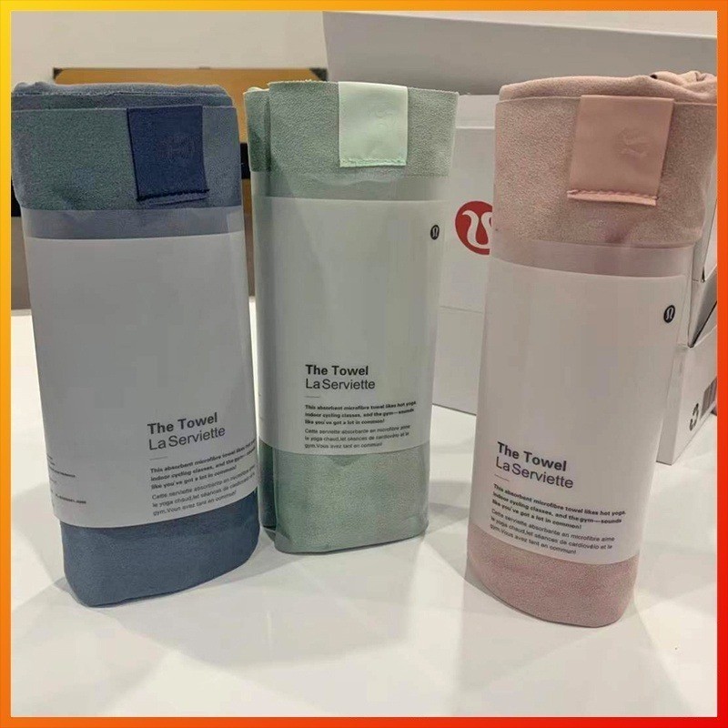 Lululemon ผ้าเช็ดตัวโยคะซักเครื่องได้ Ultra-thin ดูดซับเหงื่อ Pad ผ้าขนหนูกีฬา Ultra-fine Fiber Anti Slip Mat ผ้าห่มโยคะพับได้