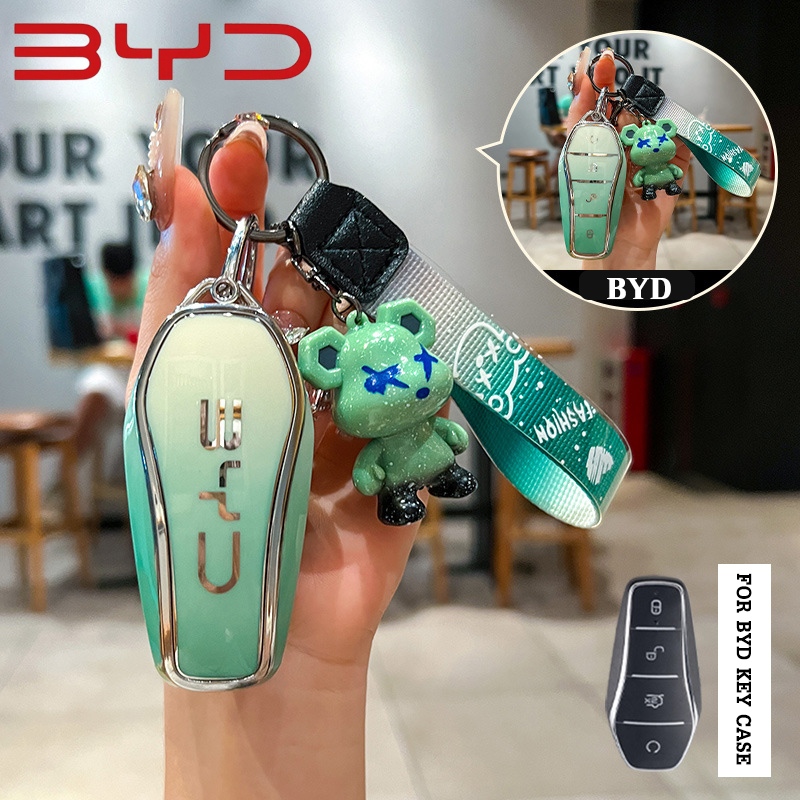 ออกแบบใหม่ TUP ฝาครอบกุญแจรถเหมาะสําหรับ BYD Atto 3/Dolphin/seal/Dolphin mini/M6/shark/atto2/seal 5 Remote Key Case
