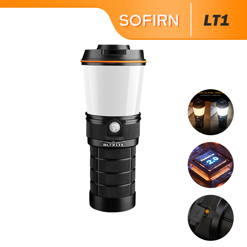 Sofirn BLF LT1 โคมไฟ Anduril 2.0 UI 5V 3A Type-C ชาร์จอินพุตและเอาต์พุต