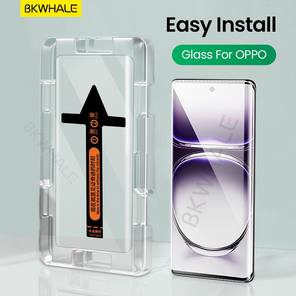 BKWHALE ติดตั้งง่ายกระจกนิรภัยสําหรับ OPPO Reno12 Reno13 Reno14 Reno15 ค้นหา X9 X8 X7 Ultra X8S X6 X5 Reno 15 15F 14F 13 13F 12F 11F 11F 6 + 7 10 Pro