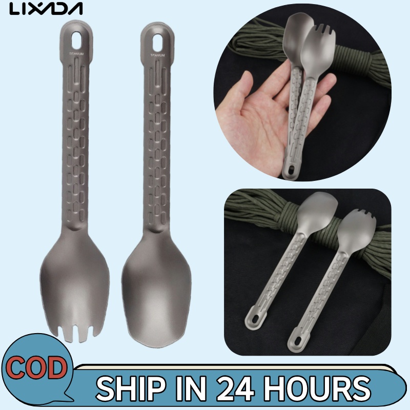 [Lixada Th Mall] ช้อนส้อม ไทเทเนียม น้ําหนักเบา สําหรับตั้งแคมป์ เดินป่า ปิกนิก