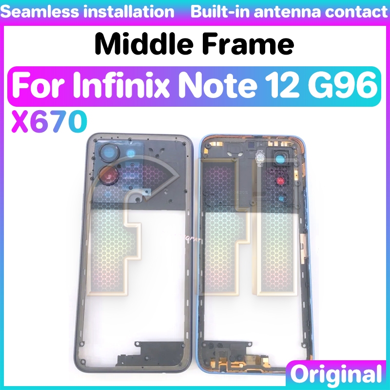กลางด้านหน้าจอแสดงผล LCD กรอบสําหรับ infinix หมายเหตุ 12 g96 x670 X670B X670C ด้านหน้ากรอบกลาง Facep