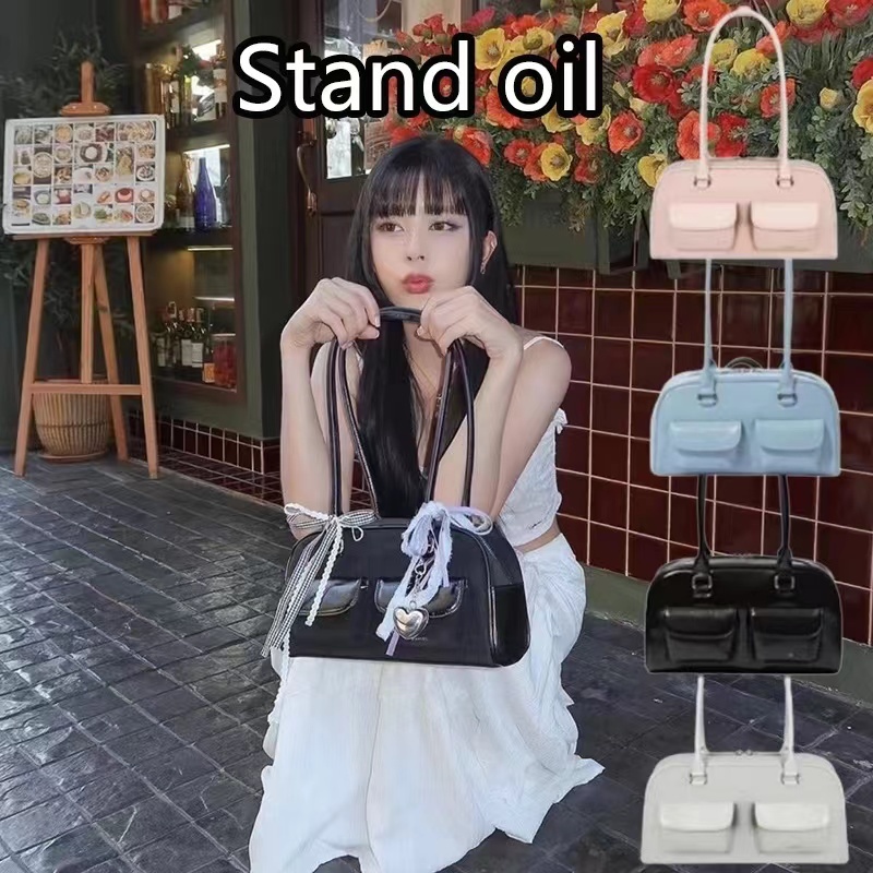 【New！】STAND OIL Chubby bag กระเป๋าสะพายไหล่สตรีโบว์ลิ่งแฟชั่นลําลองรุ่นเกาหลี, กระเป๋าถือผู้หญิงคุณภ