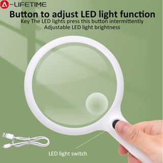 แว่นขยายแบบใช้มือถือกําลังขยายสูงแบบชาร์จไฟได้การอ่านแว่นขยา…