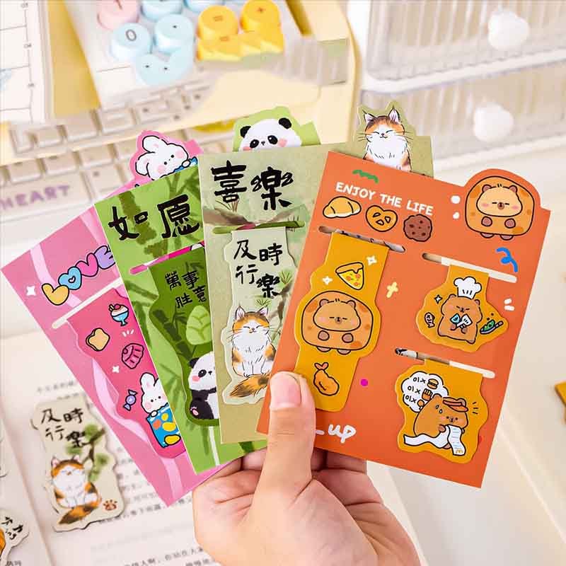 สัตว์ คอมโบ ที่คั่นหนังสือแม่เหล็กแบบพับได้สําหรับนักเรียนคลิปมัลติฟังก์ชั่น