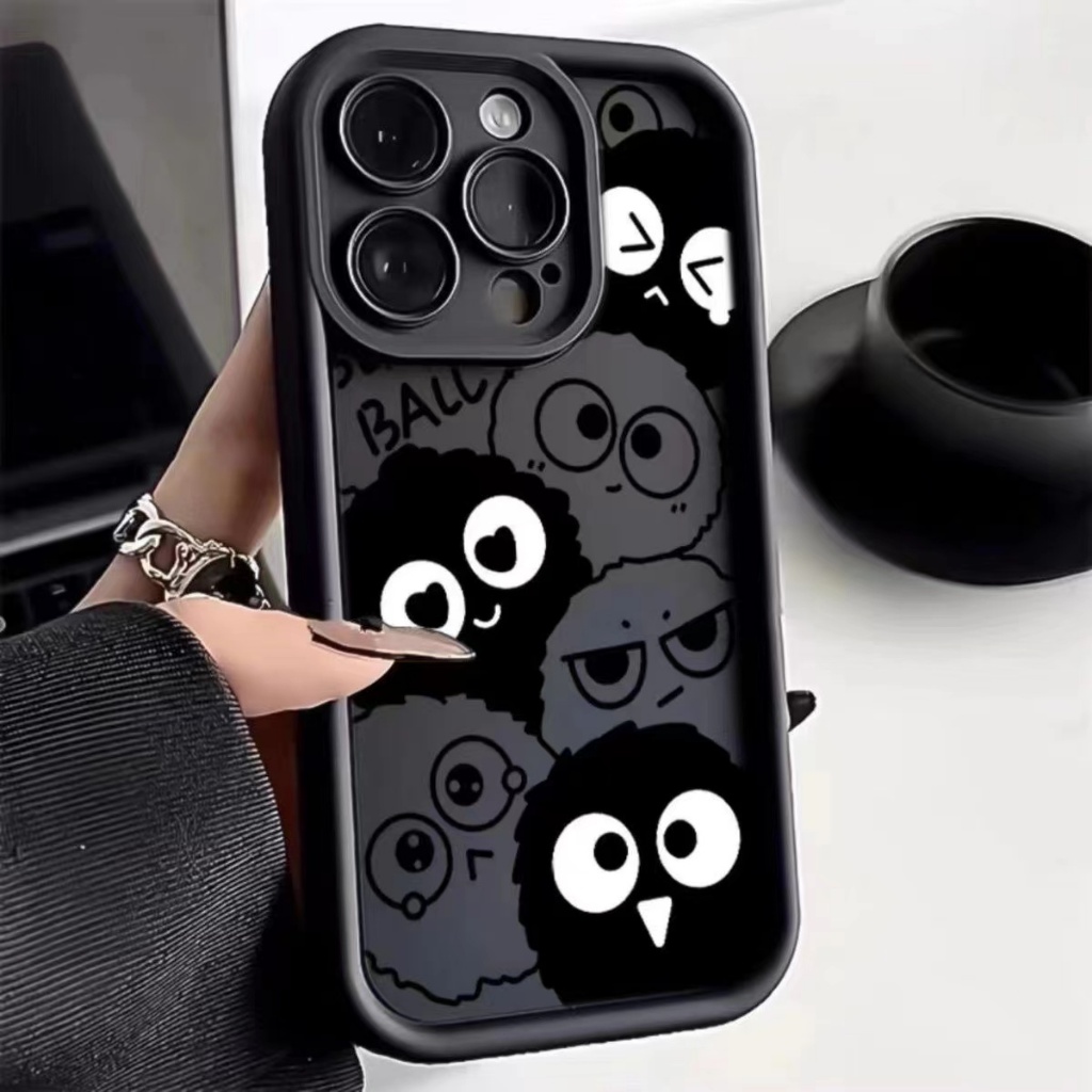 เคส Honor X6B X9A 5G X8 5G X6 X6S X6A 9S 9X Pro X8B ซิลิโคนขอบตรงตลกลูกโลกถ่านหินขนาดเล็กกรณีโทรศัพท์