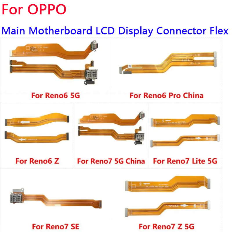 Aaa + หลักการเชื่อมต่อเมนบอร์ด LCD/USB Flex Cable สําหรับ OPPO Reno6 Reno7 Lite Pro Z SE 5G