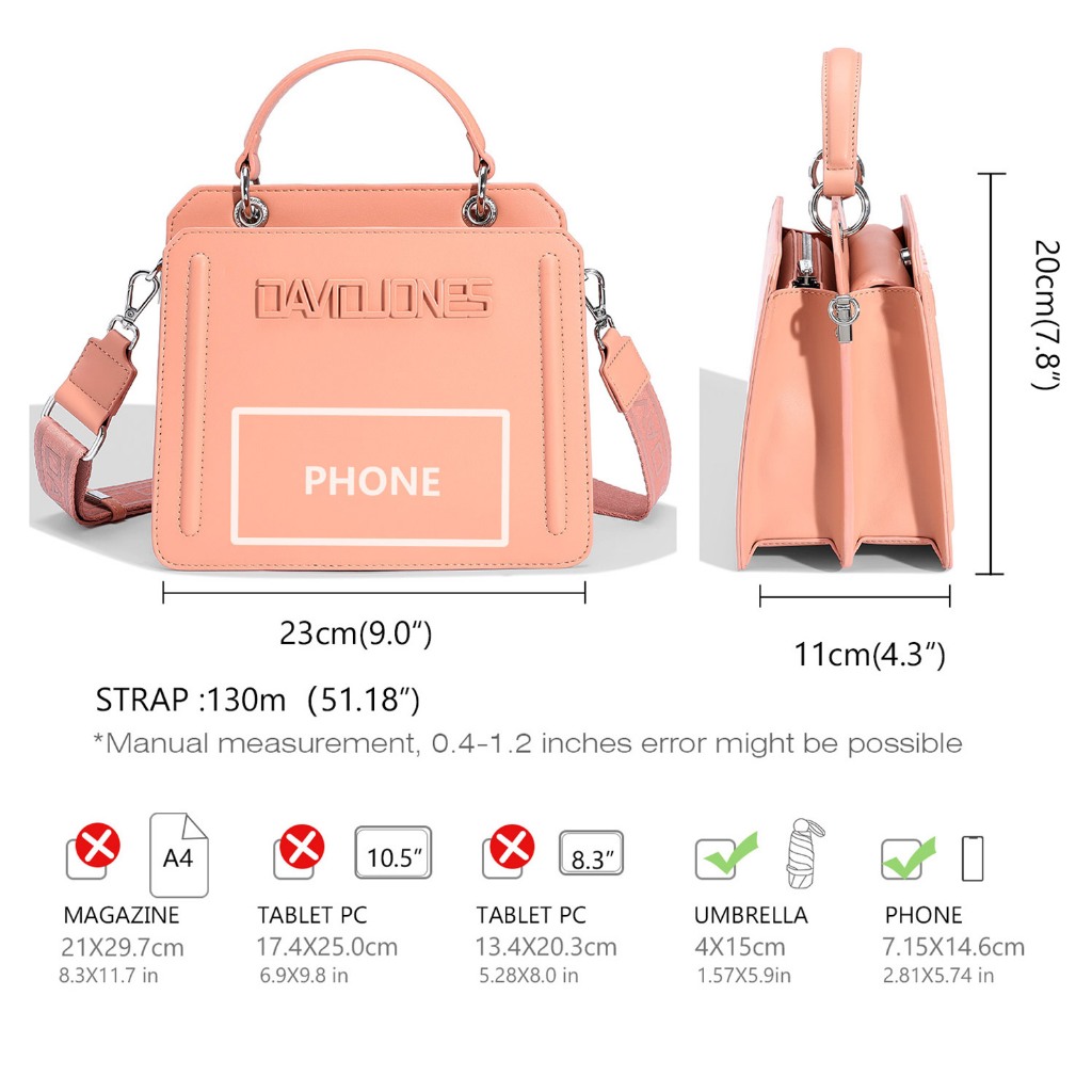 David Jones Paris 2025 ฤดูใบไม้ผลิฤดูร้อนใหม่คอลเลกชันDesignerผู้หญิงTop-Handleกระเป๋าCrossbodyกระเป๋าหนังPuหญิงนุ่มและSuppleกระเป๋า