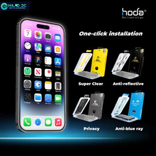 Hoda ฟิล์มกันรอย กันแสงสะท้อน เข้าได้กับ iPhone 17/16/15 การติดตั้งอัตโนมัติ ฟิล์ม iPhone 17 pro max ฟิล์มกัน iPhone 16 pro max กระจกรอย แบบเต็มจอ รอย