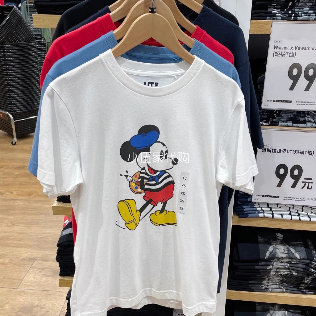 Uniqlo Mickey Mickey DPJ เสื้อยืดแขนสั้น UT สําหรับผู้ชายและผู้หญิง 438083