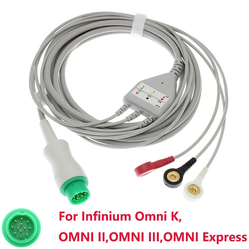 12pin Compatible Infinium OMNI II III OMNI K OMNI Express Patient Monitor 3/5 Lead EKG Cable และ ECG