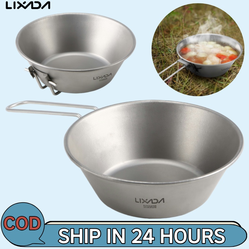 [Lixada Th Mall] Lixada ชามไทเทเนียม 260 มล. พร้อมที่จับพับได้ สําหรับตั้งแคมป์ เดินป่า ปิกนิก
