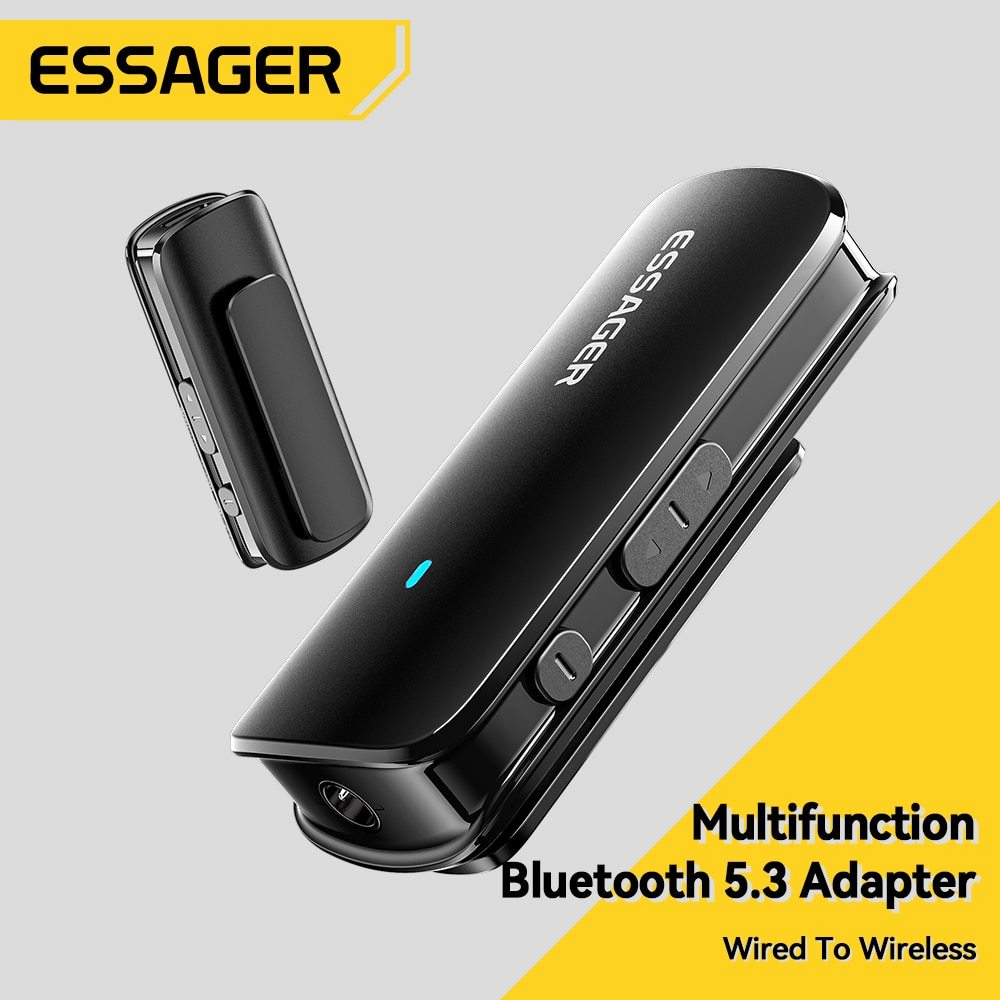Essager ไร้สายบลูทูธ 5.3 อะแดปเตอร์ Type-C 3.5 มม.สาย TF Card Slot อะแดปเตอร์บลูทูธสําหรับ MobiIe โทรศัพท์แท็บเล็ตแล็ปท็อป