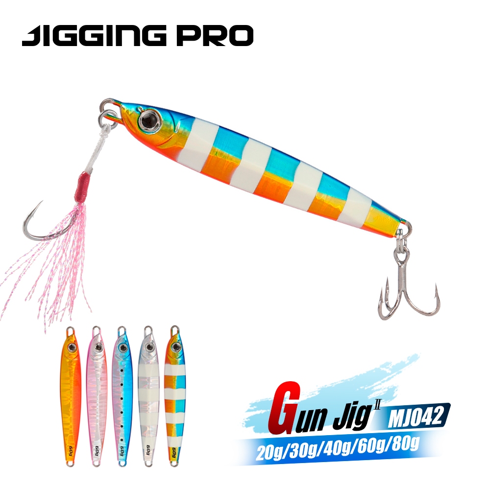 JIGGINGPRO 20g 30g 40g 60g 80g Shore Jigging Casting Jig ปลาแมคเคอเรล Micro Metal Jig Fishing Lure พร้อมตะขอ