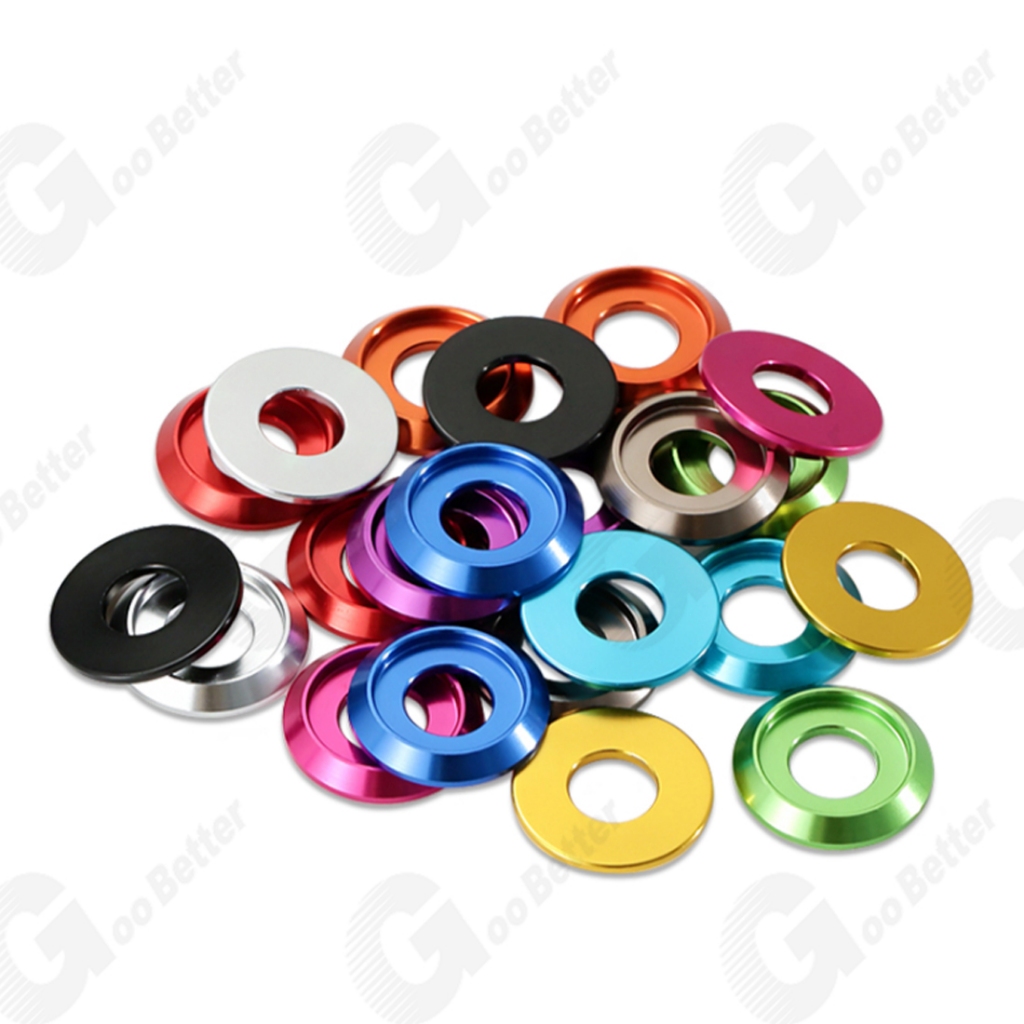 M2 แหวนรองสกรู อะลูมิเนียมอัลลอย หัวกลม เส้นผ่าศูนย์กลางด้านนอก 5 มม. หลากสี 6061
