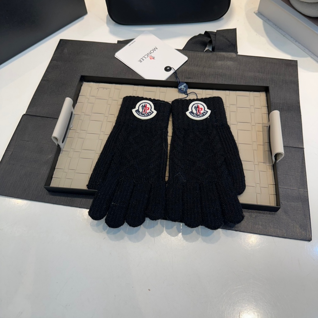 Monclers ถุงมือถักยอดนิยมคลาสสิกสําหรับผู้ชายและผู้หญิง