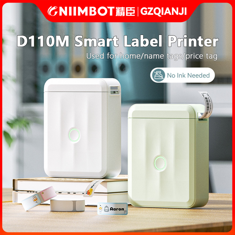Niimbot D110 อัพเกรด Smaller ไฟแช็ก Smarter D110M เครื่องพิมพ์ฉลาก ใช้สําหรับบ้าน/ป้ายชื่อป้ายราคา